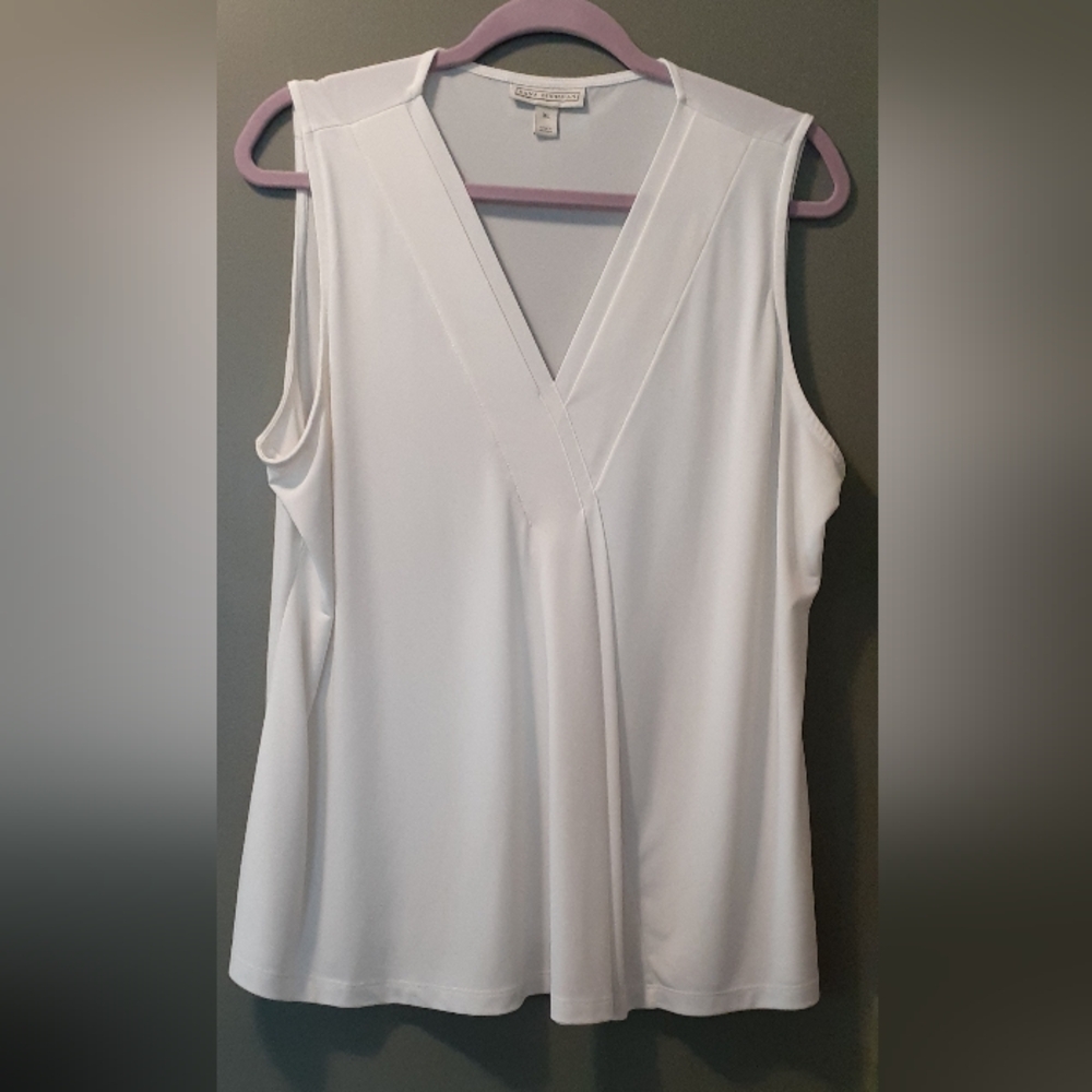 Dana Buchman Sleeveless Blouse XL off-white